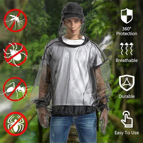 Outdoor High Density Mesh Jacket with Face Covering and Gloves - Picture 3 of 8